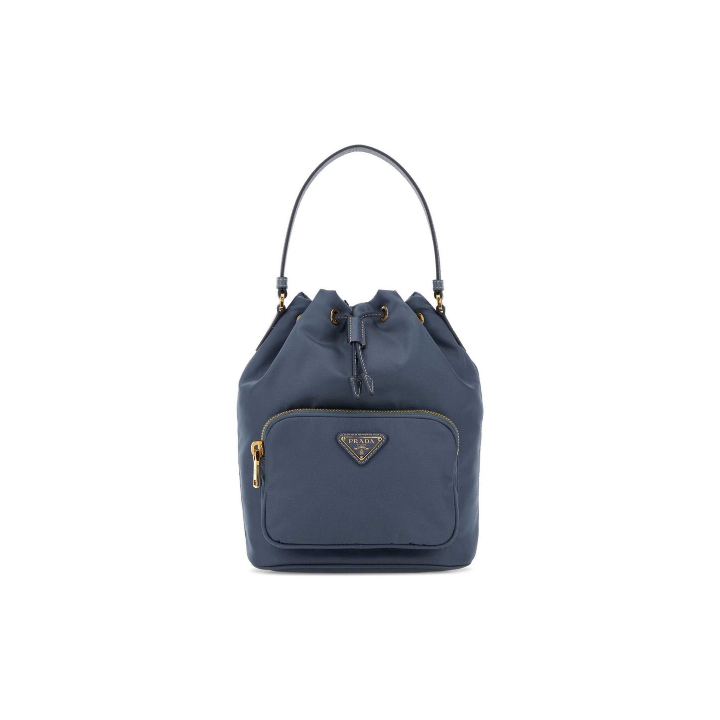 Prada Mala Saco Buckle em Re-Nylon — Castanho
