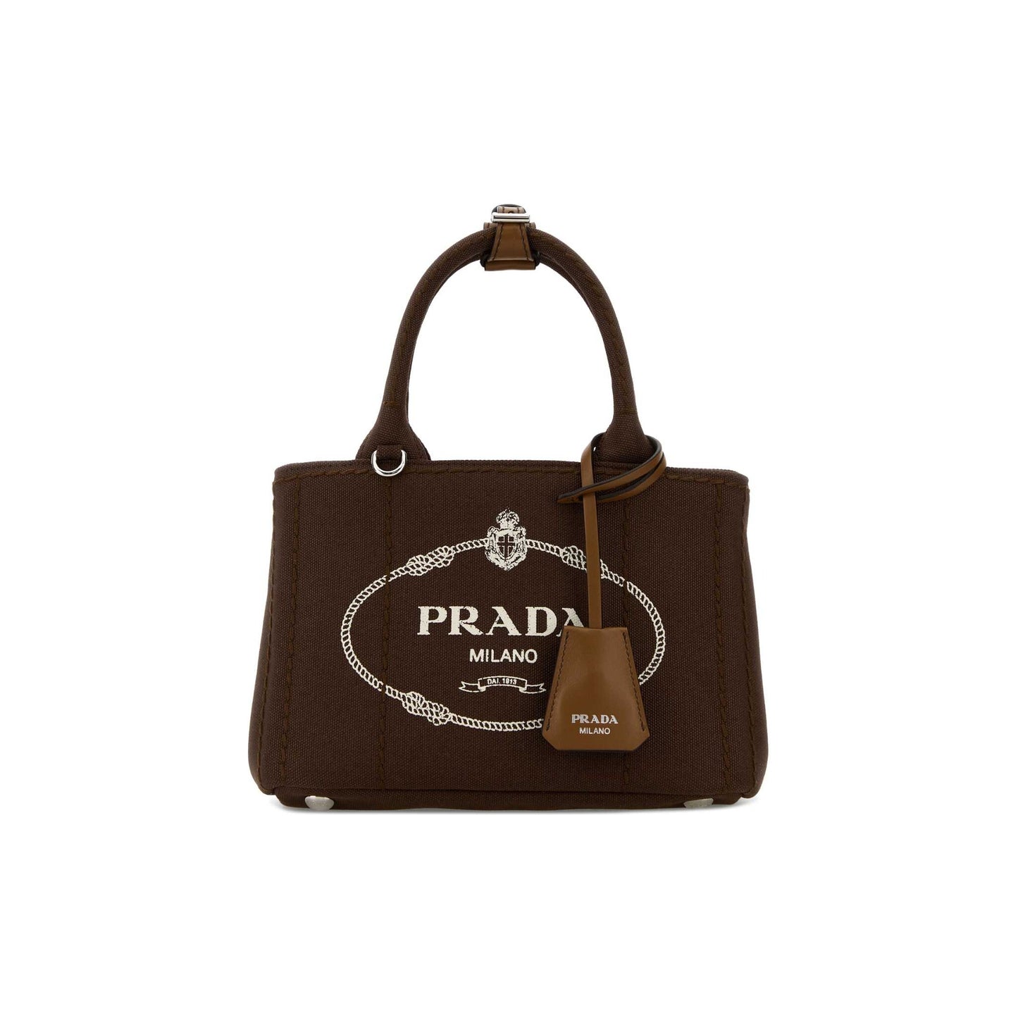 Prada Mala de Ombro em Lona — Castanho