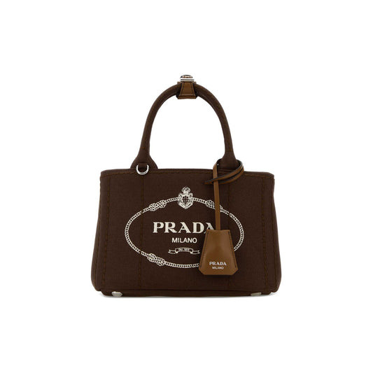 Prada Mala de Ombro em Lona — Castanho