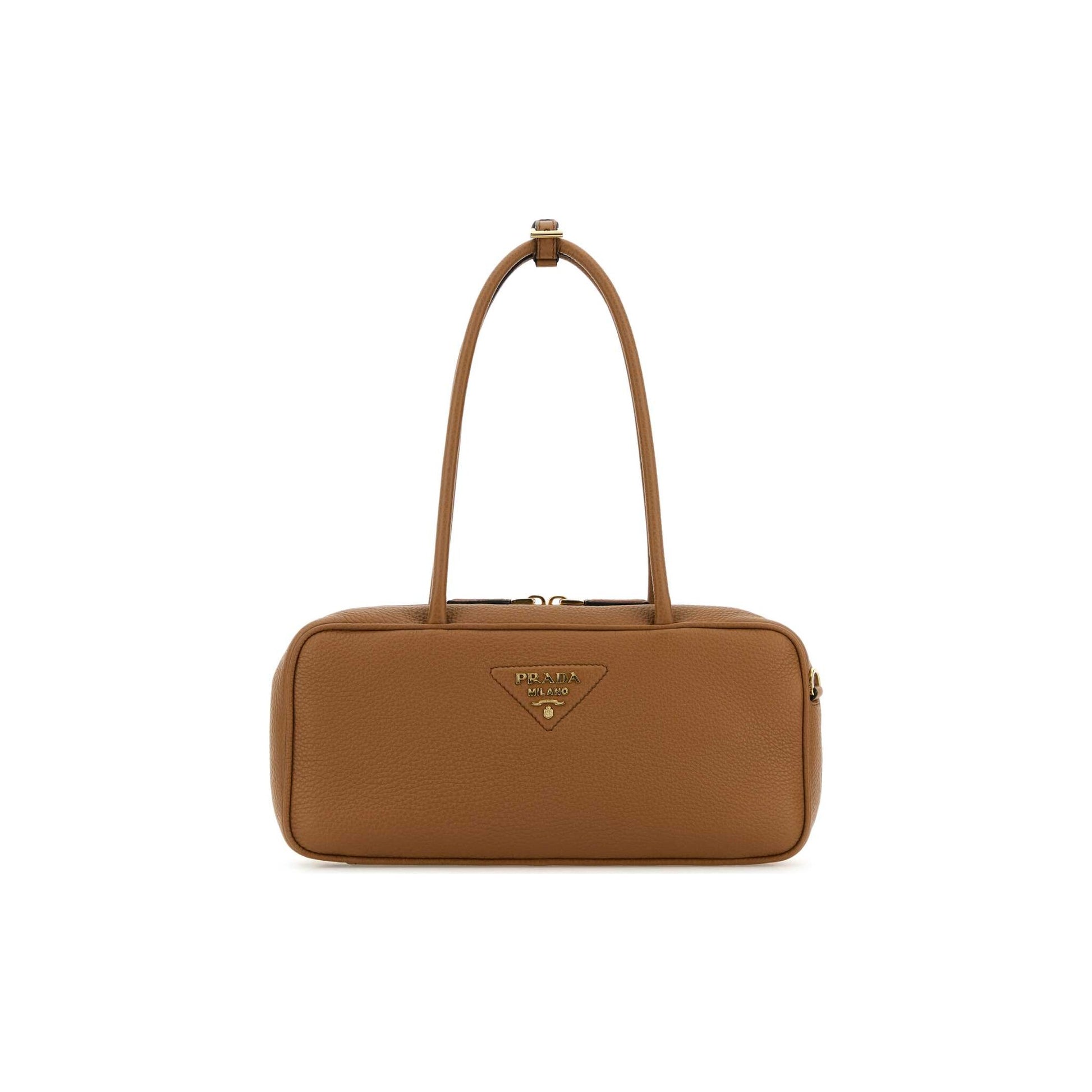 Prada Mala de Ombro em Pele — Castanho