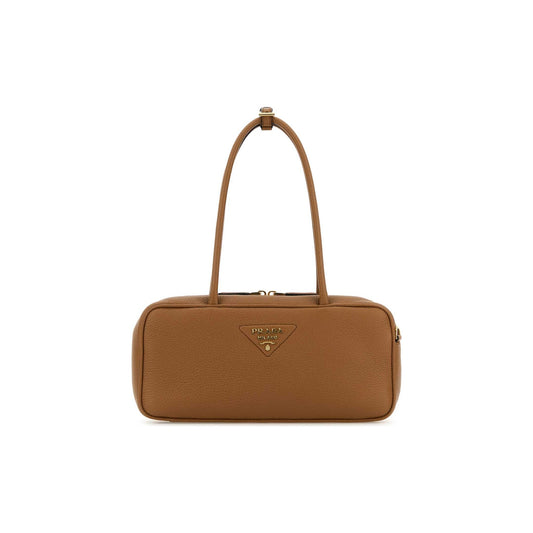 Prada Mala de Ombro em Pele — Castanho