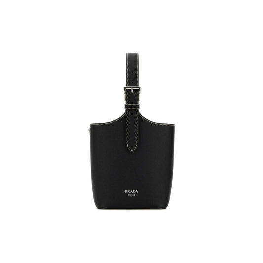 Prada Mala de Ombro em Pele — Preto
