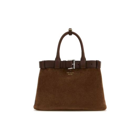 Prada Mala de Mão Média Buckle em Pele