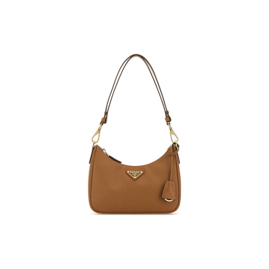 Prada Mala Mini Re-Edition em Pele — Castanho