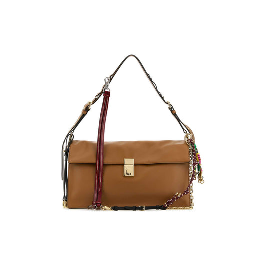 Prada Mala de Ombro Grande Soft Sound em Pele — Rosa