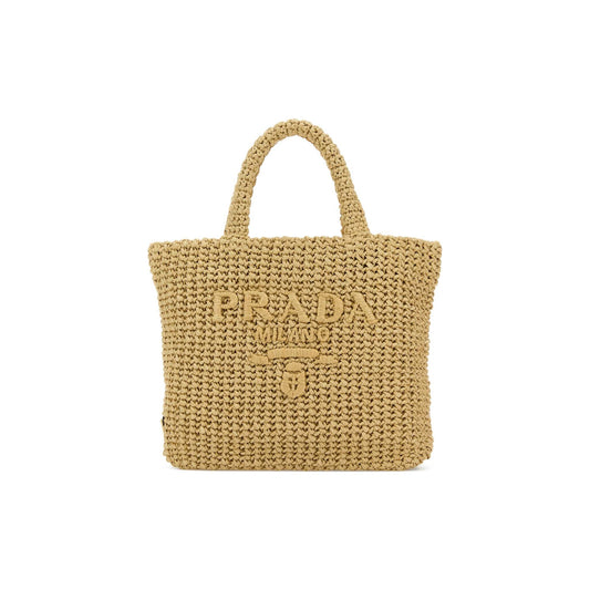 Prada Mala Tote Pequena em Raffia