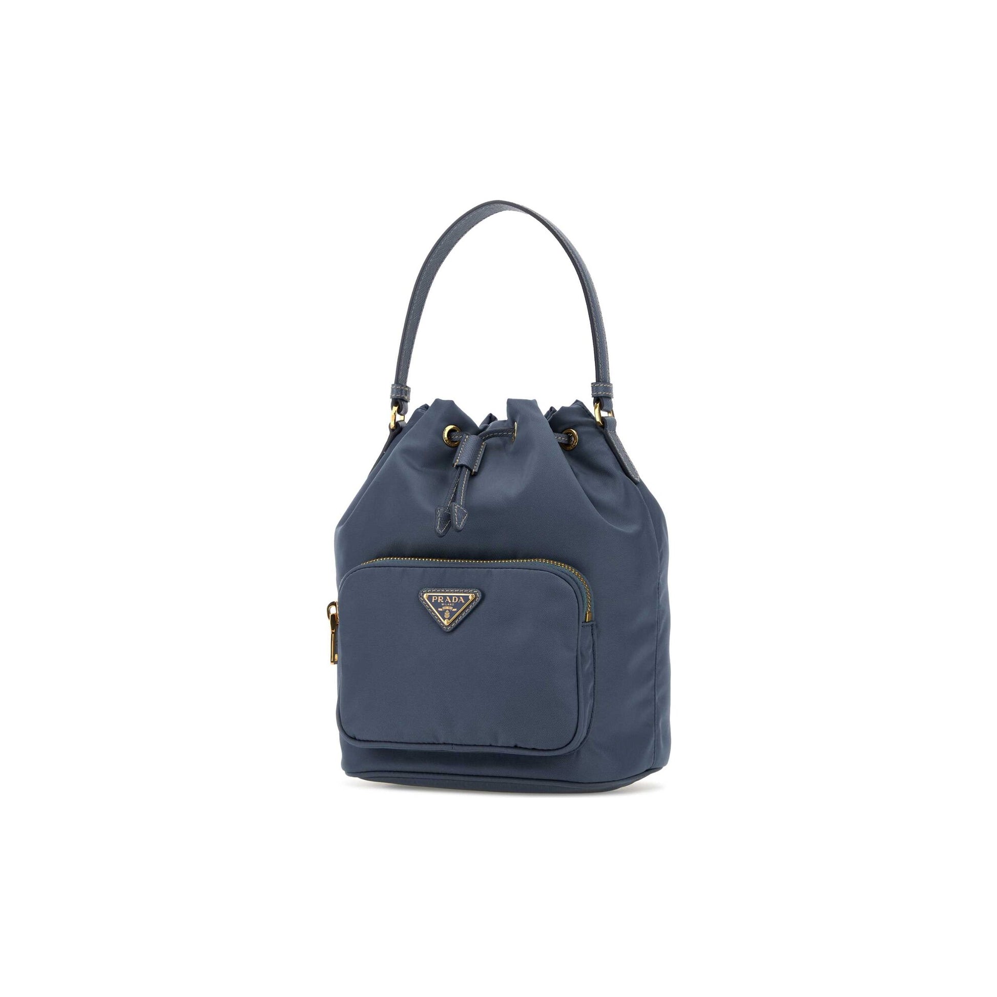 Prada Mala Saco Buckle em Re-Nylon — Castanho