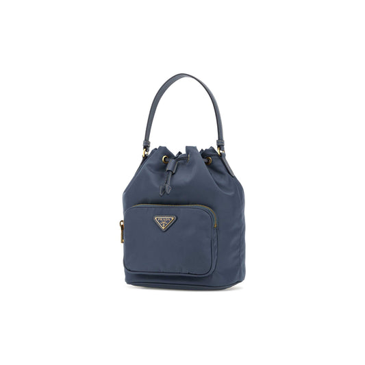 Prada Mala Saco Buckle em Re-Nylon — Castanho