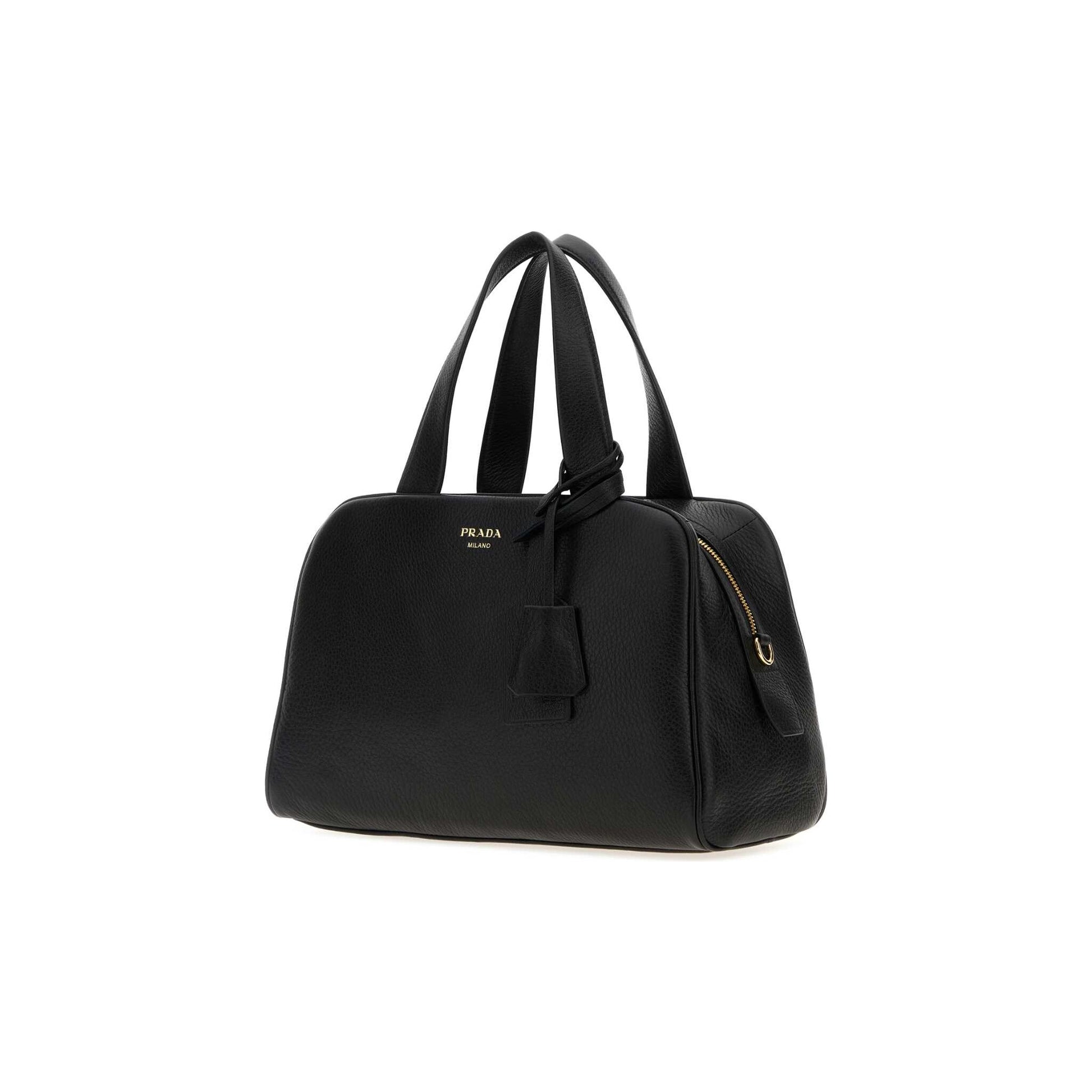 Prada Mala de Ombro em Pele — Preto