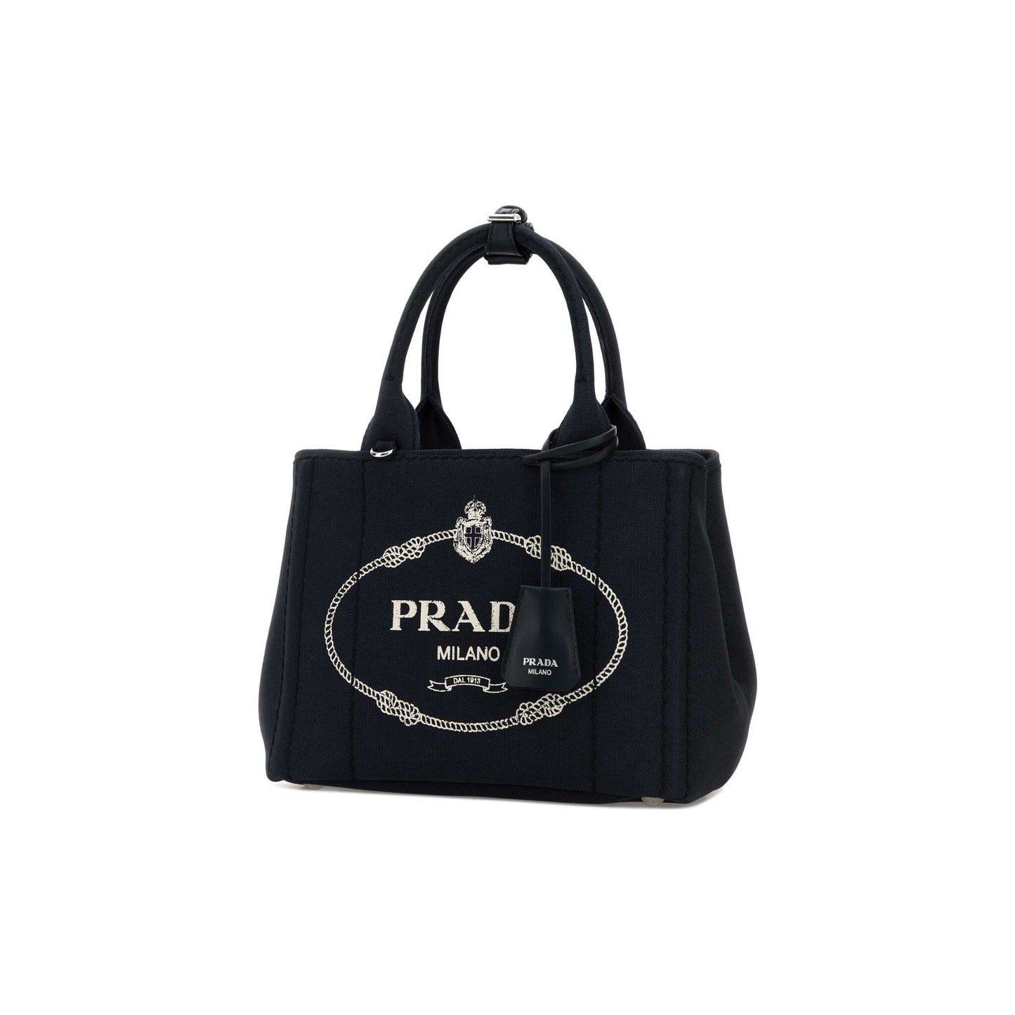 Prada Mala de Ombro em Lona — Preto