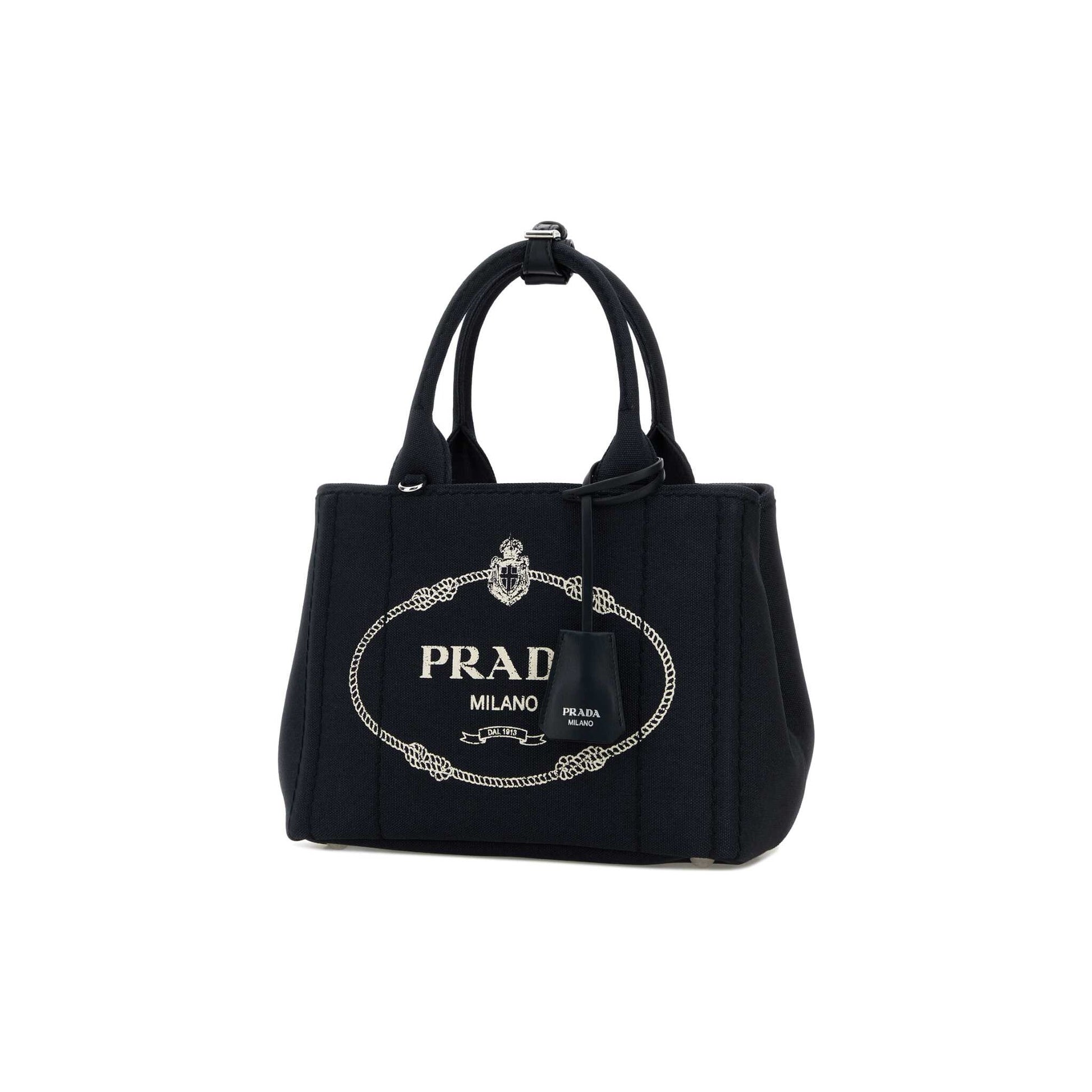 Prada Mala de Ombro em Lona — Preto