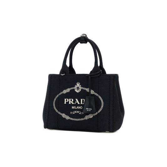 Prada Mala de Ombro em Lona — Preto