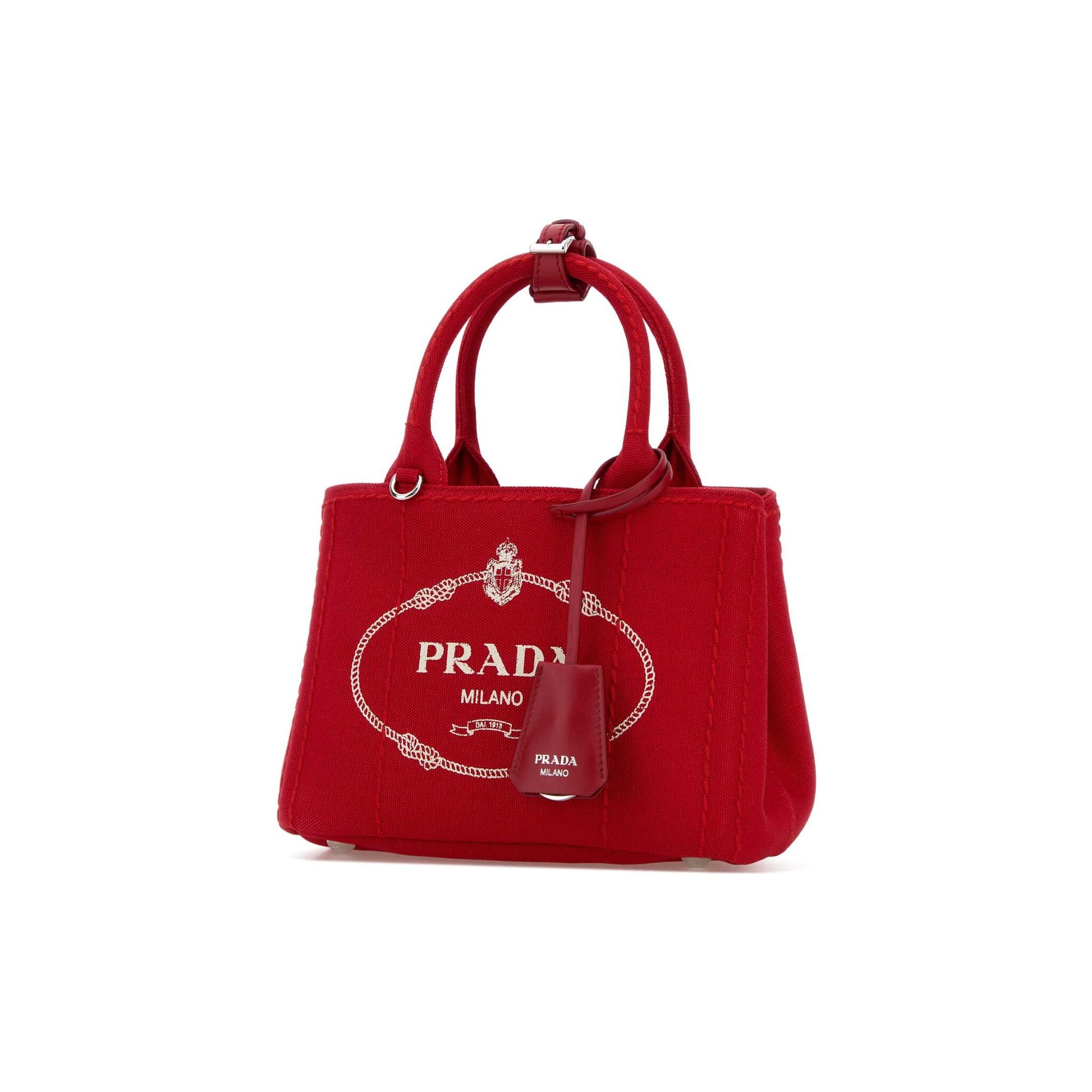 Prada Mala de Ombro em Lona — Vermelho