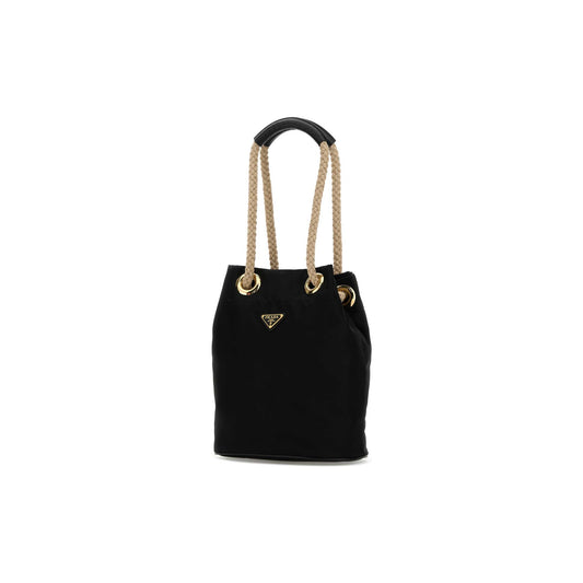 Prada Mala de Ombro Pequena Buckle em Re-Nylon — Preto
