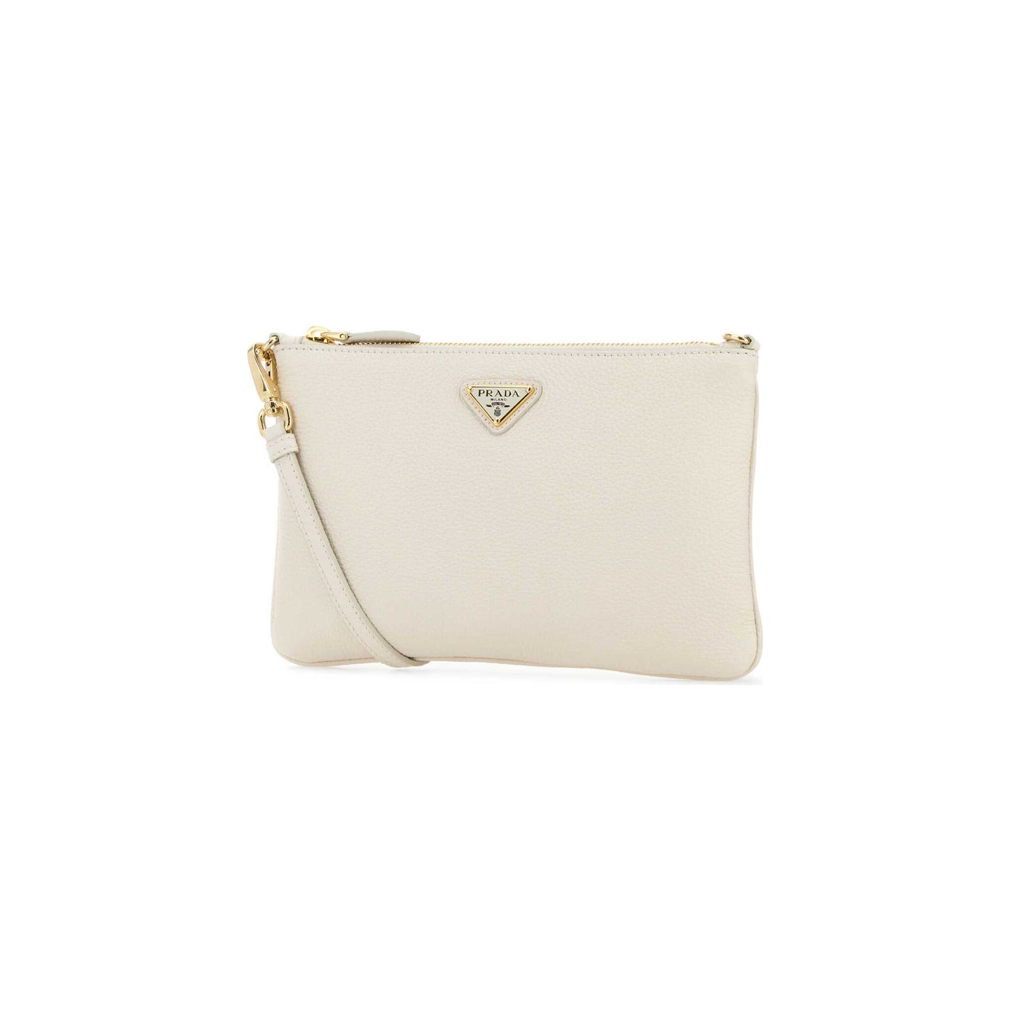 Prada Mala Tiracolo em Pele — Branco