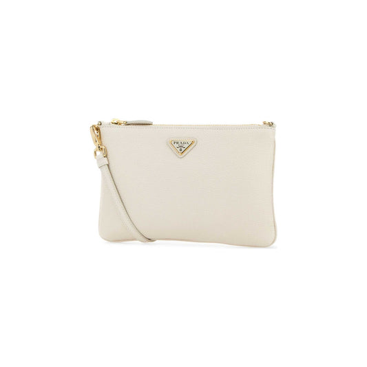 Prada Mala Tiracolo em Pele — Branco