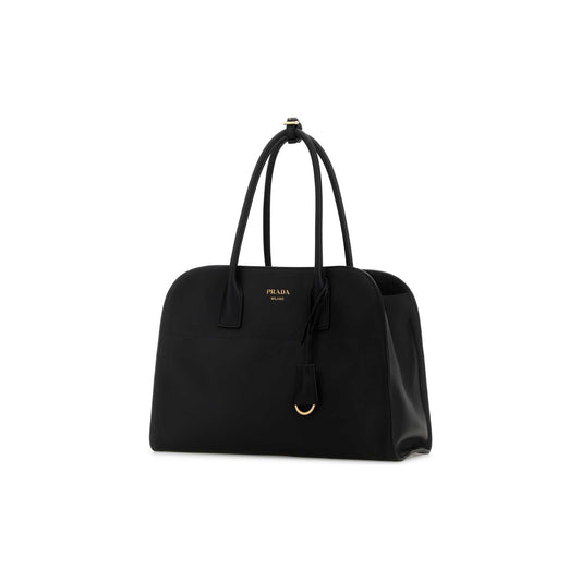 Prada Mala Tote Grande em Pele — Preto