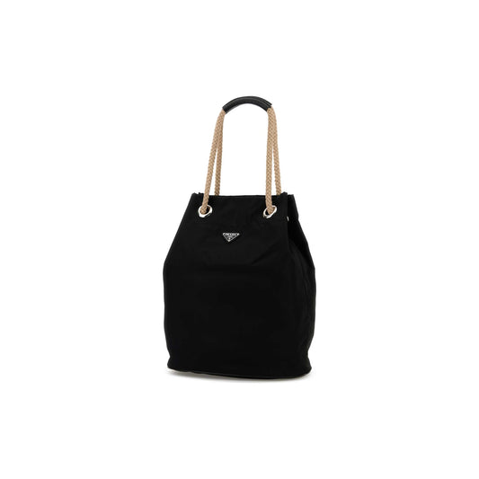 Prada Mala Tote Média Mariner em Re-Nylon