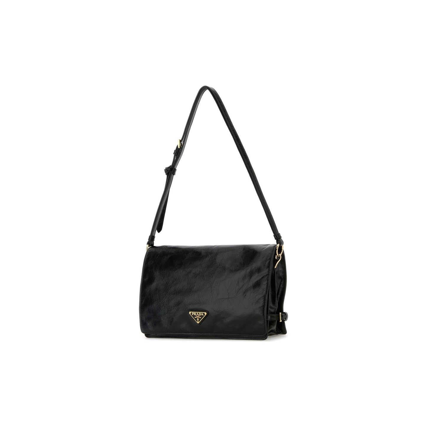 Prada Mala de Ombro em Pele — Preto