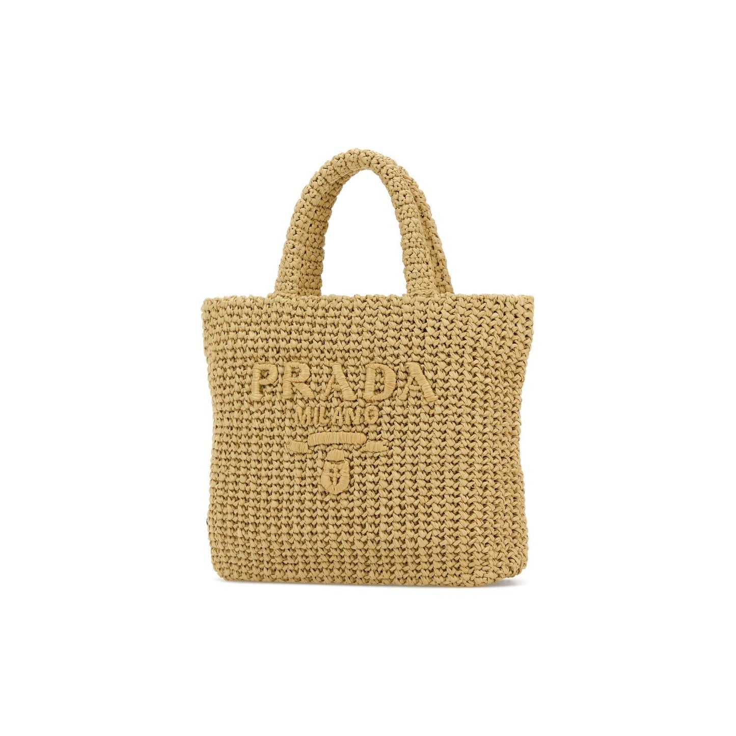 Prada Mala Tote Pequena em Raffia