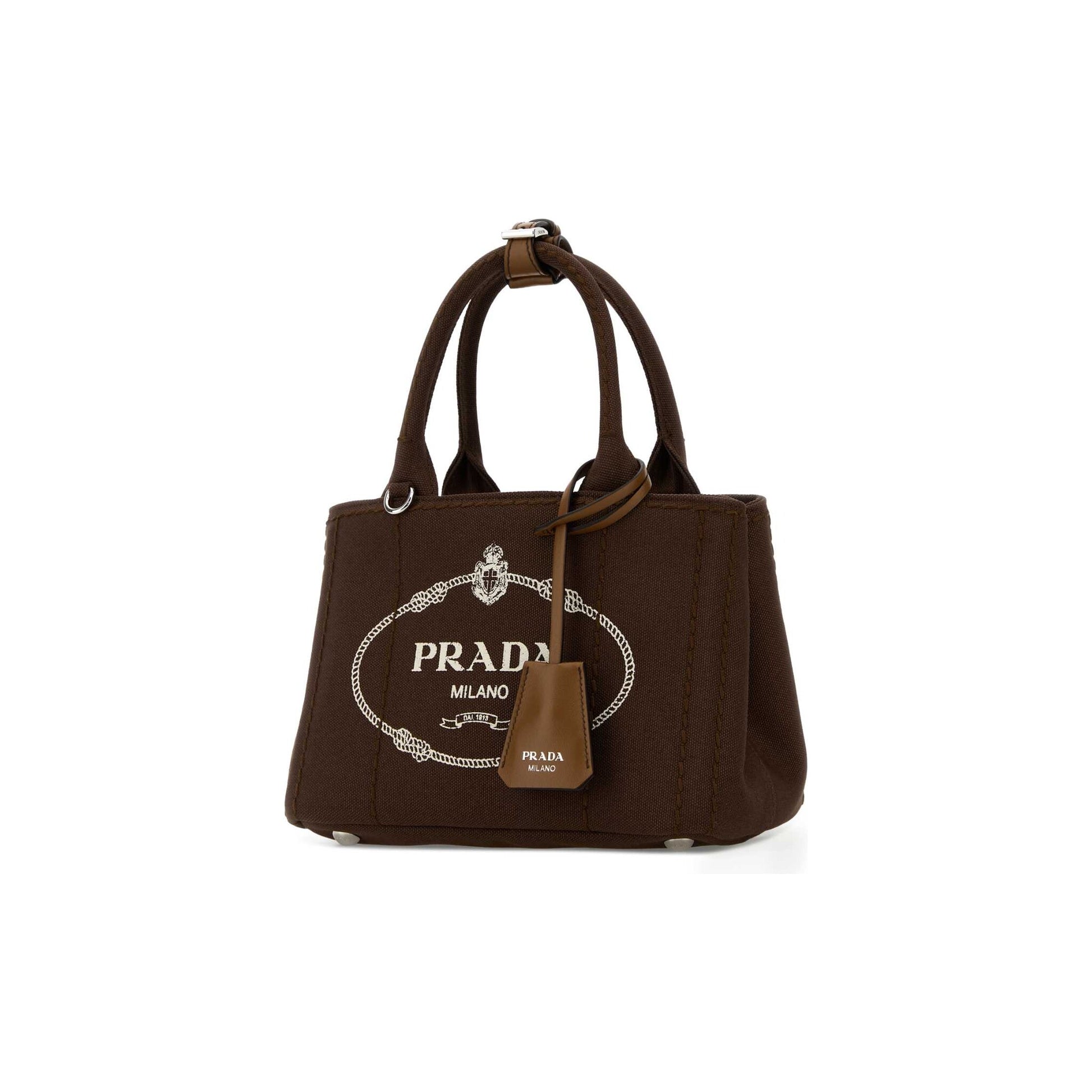 Prada Mala de Ombro em Lona — Castanho