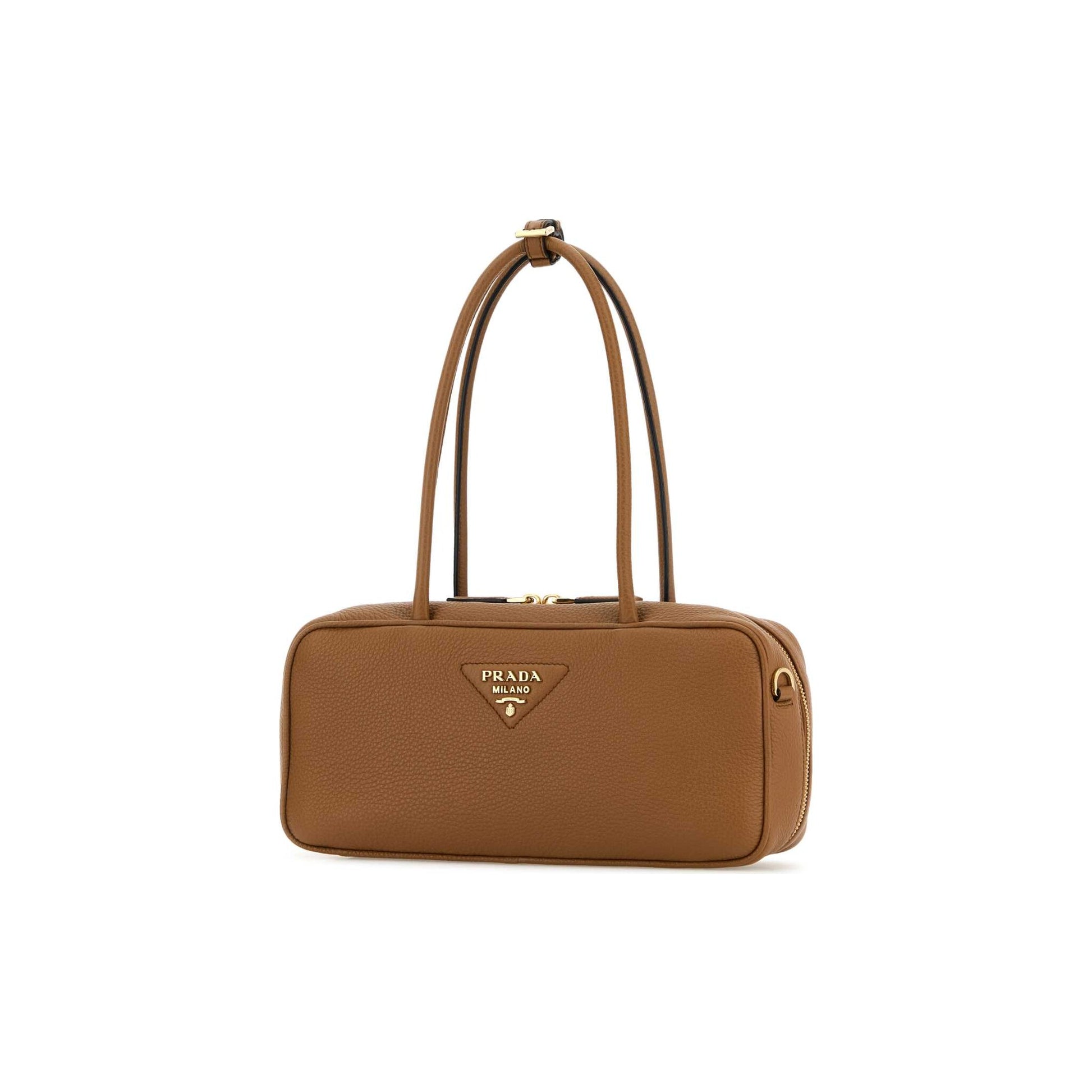 Prada Mala de Ombro em Pele — Castanho