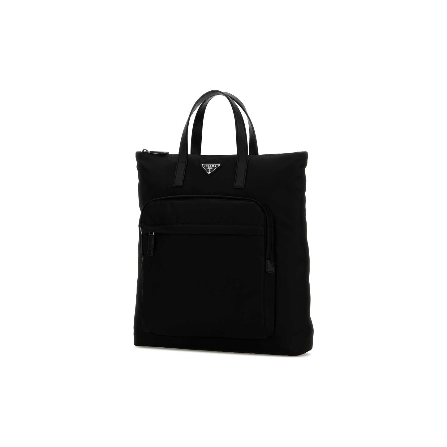 Prada Mala Tote em Re-Nylon — Preto