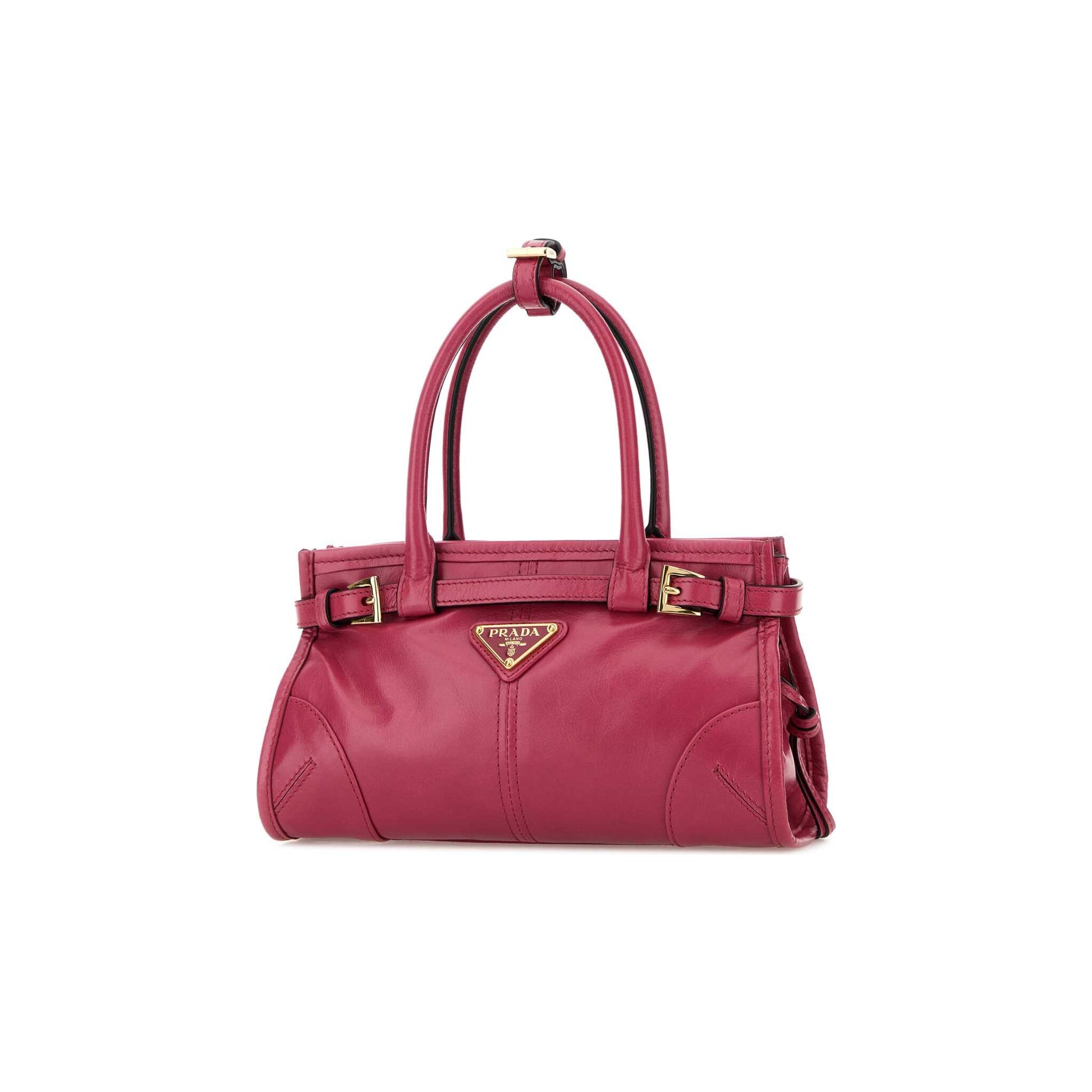 Prada Mala de Mão Mini Bonnie em Pele — Vermelho