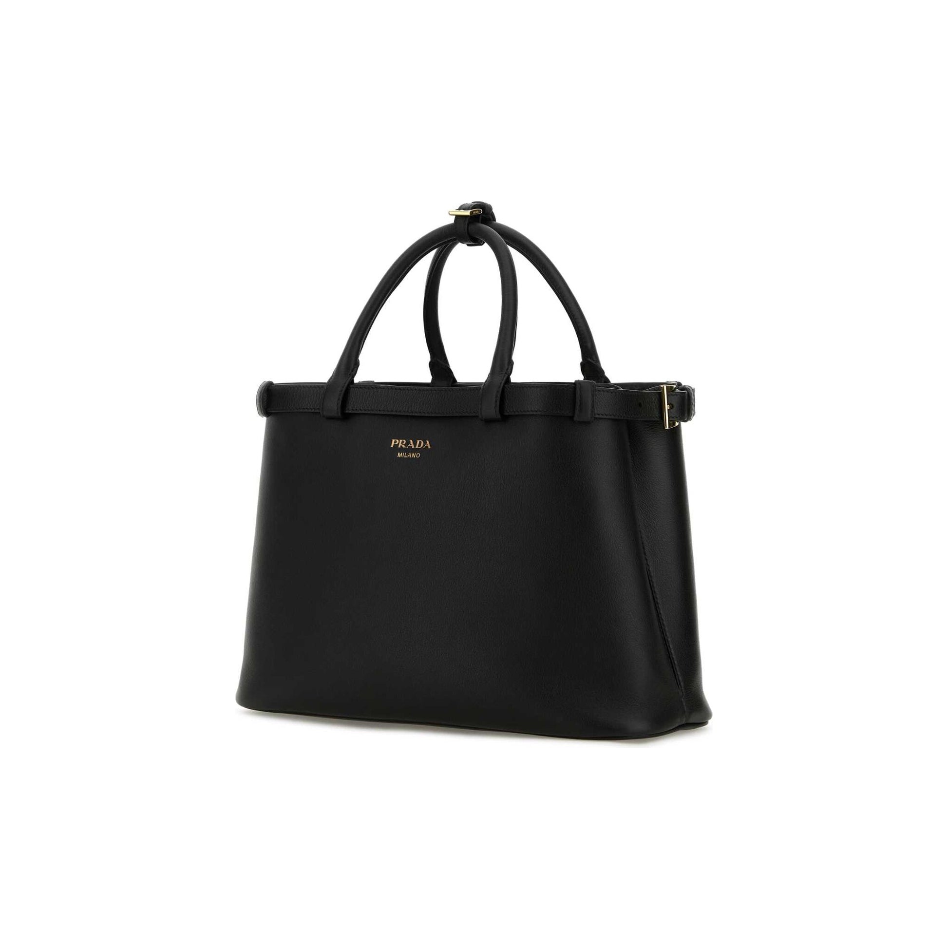 Prada Mala de Ombro Média Buckle em Pele