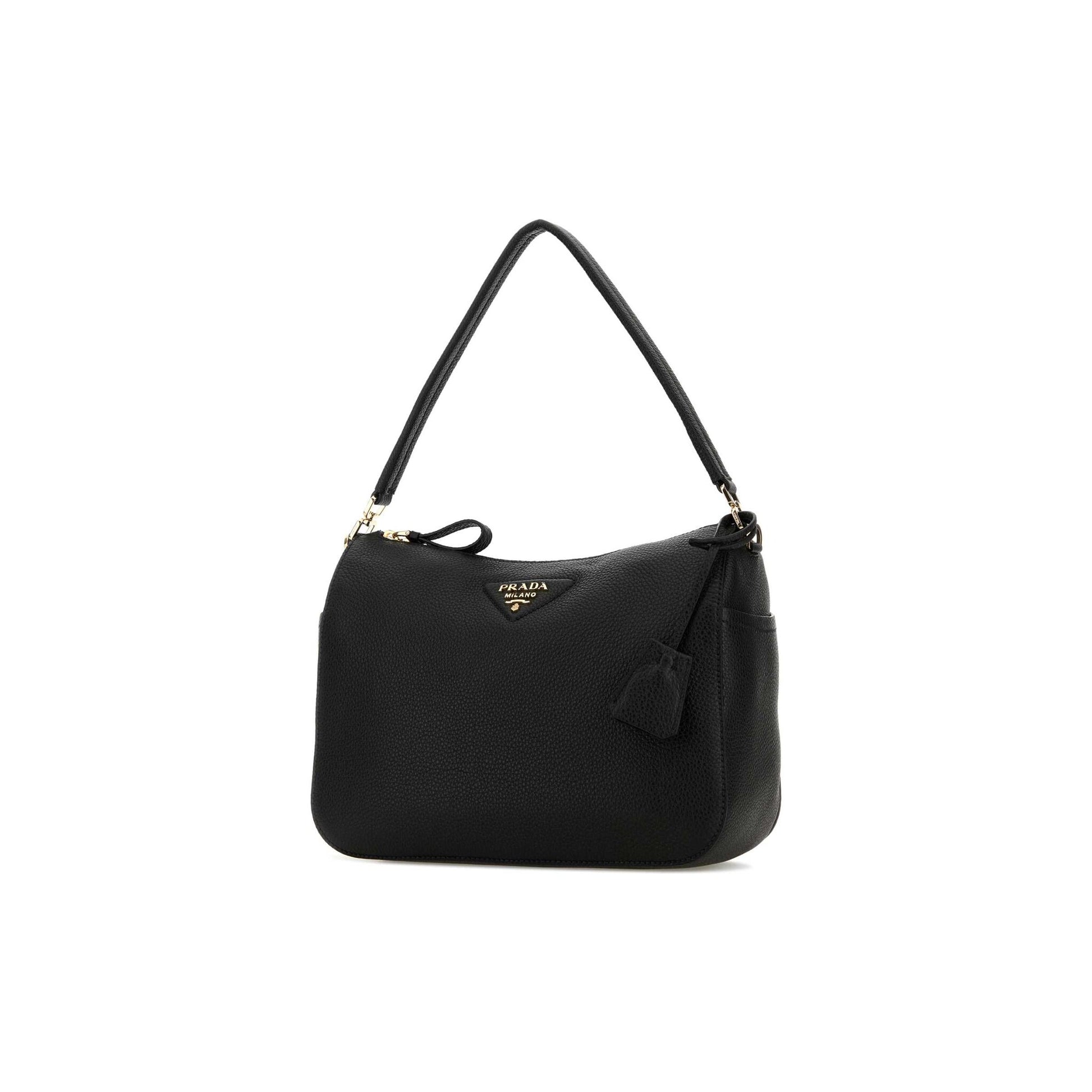 Prada Mala de Ombro Média em Lona — Azul