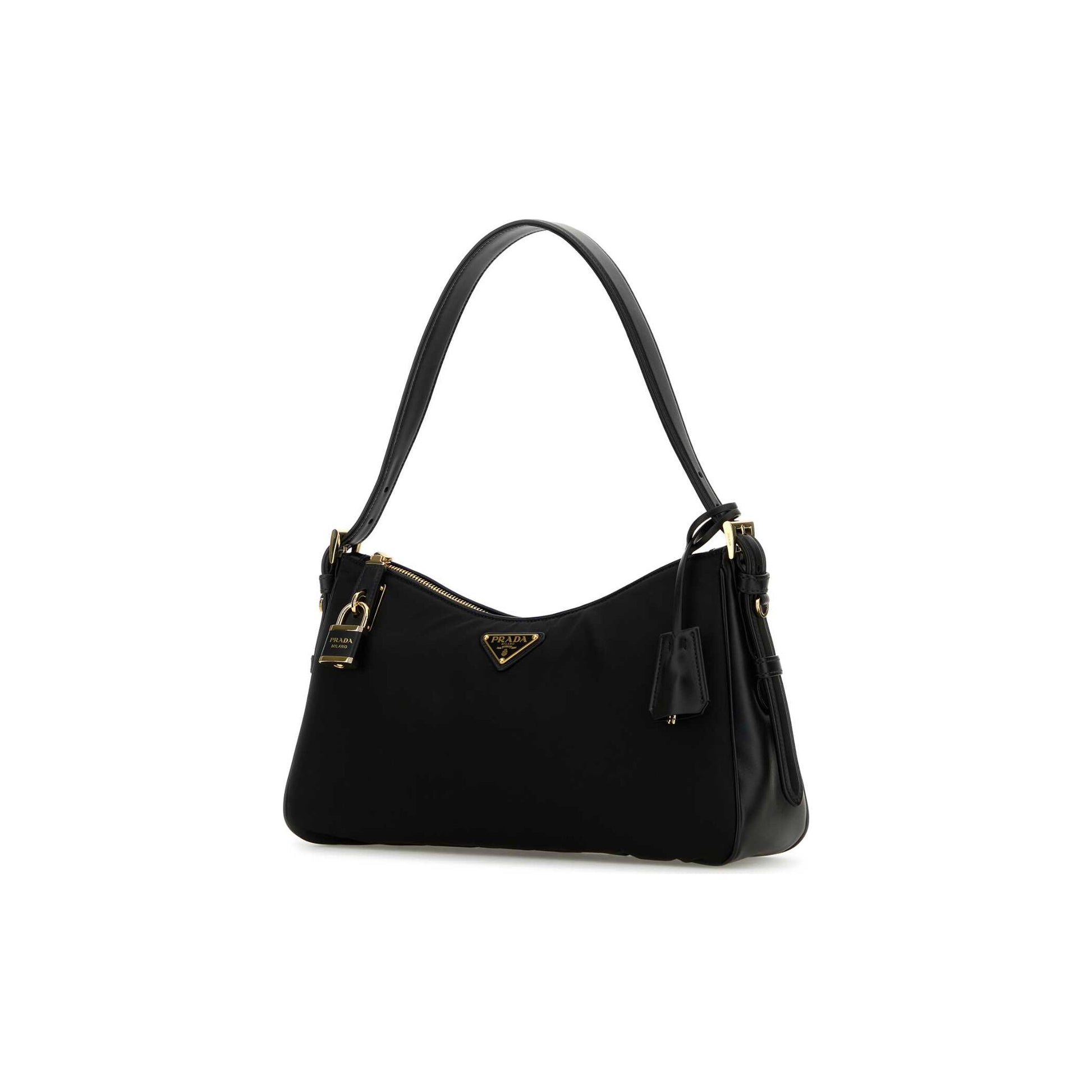 Prada Mala de Ombro em Re-Nylon — Preto