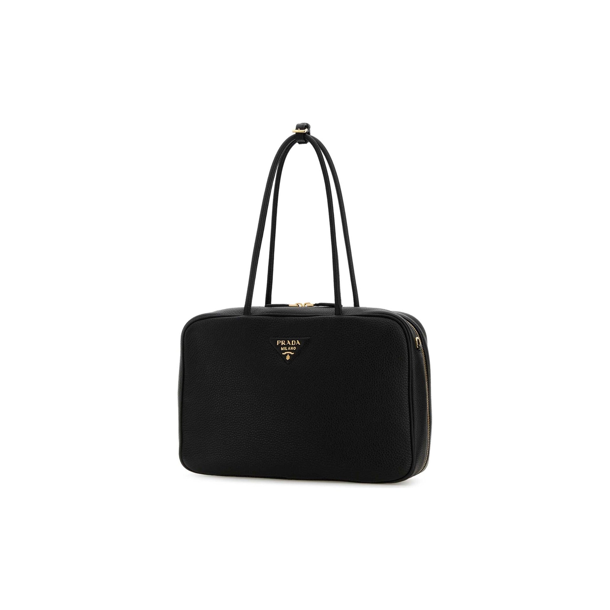Prada Mala de Ombro em Pele — Preto