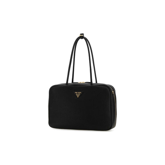 Prada Mala de Ombro em Pele — Preto