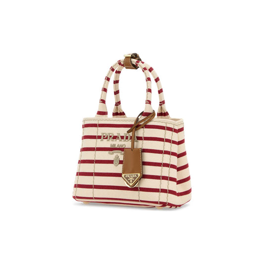 Prada Mala de Ombro em Algodão e Pele