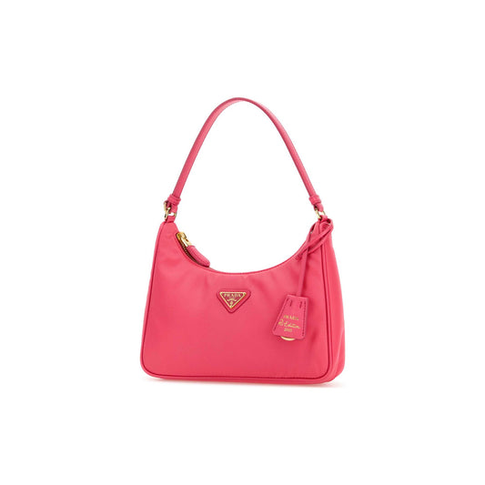 Prada Mala Mini Re-Edition 2005 em Lona — Bordeaux
