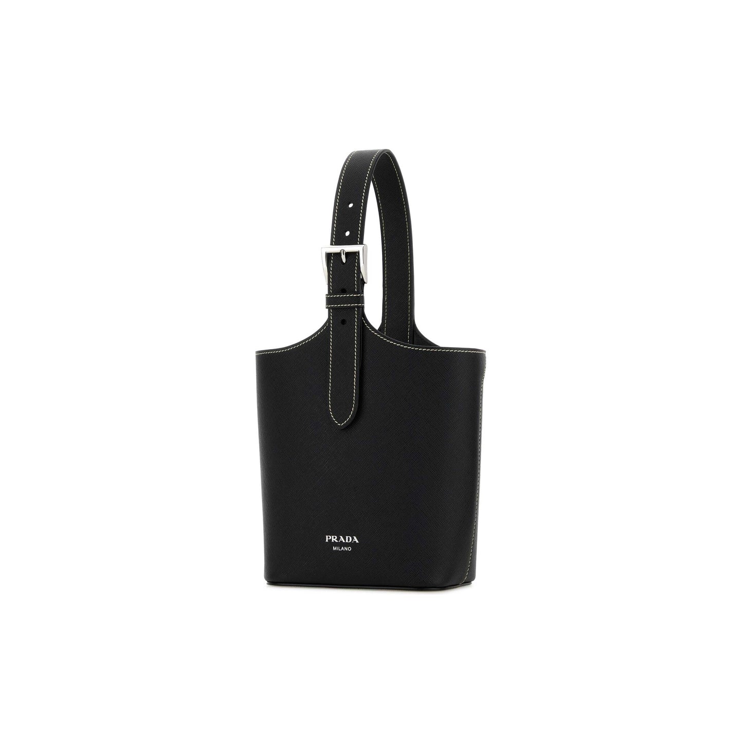 Prada Mala de Ombro em Pele — Preto