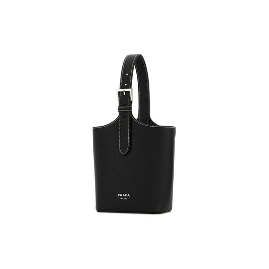 Prada Mala de Ombro em Pele — Preto