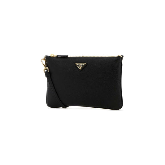 Prada Mala Tiracolo em Pele — Preto