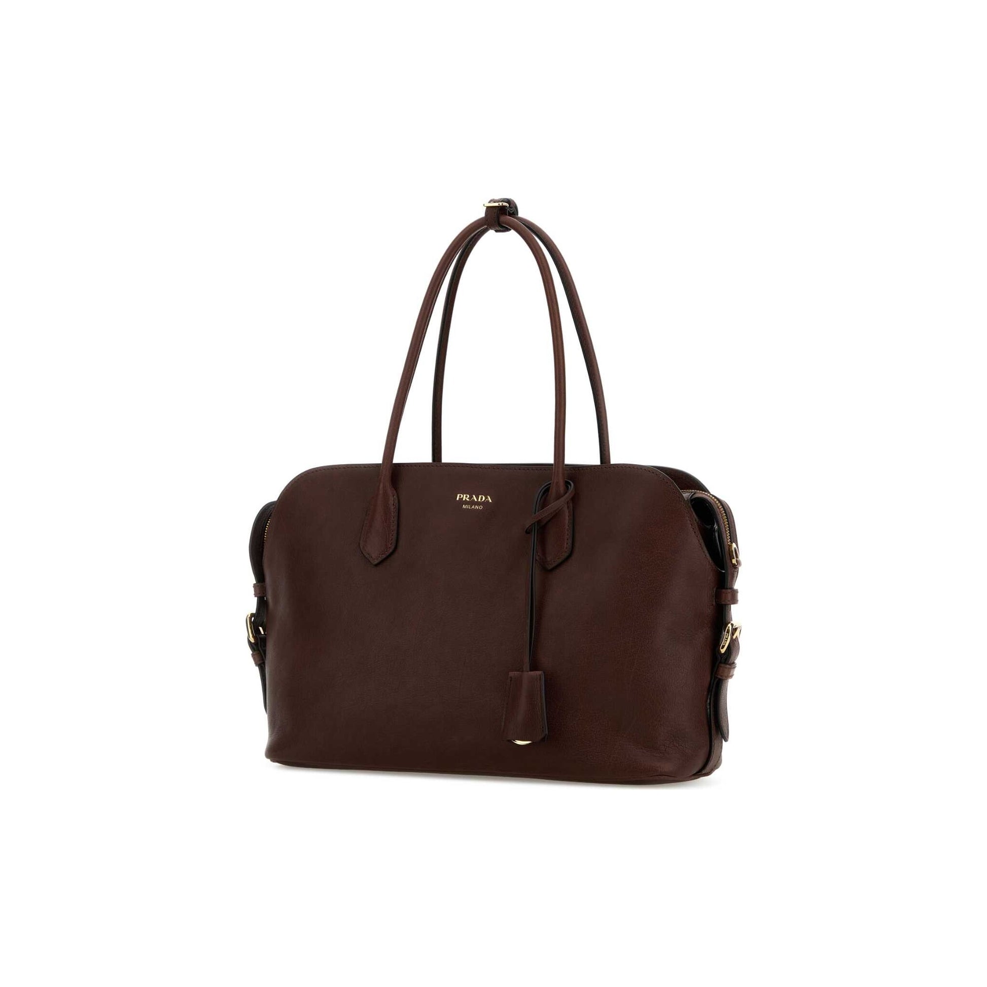 Prada Mala Tote Grande em Pele — Branco