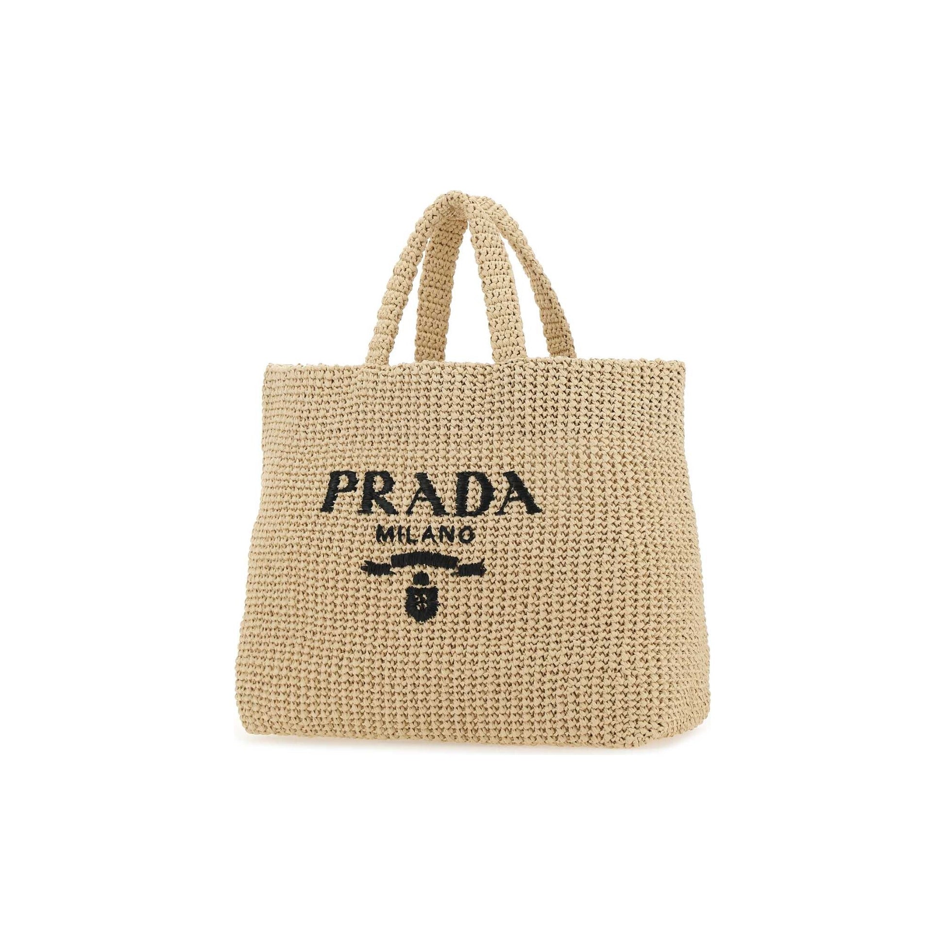 Prada Mala Tote em Vime e Pele