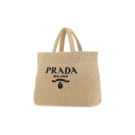 Prada Mala Tote em Vime e Pele
