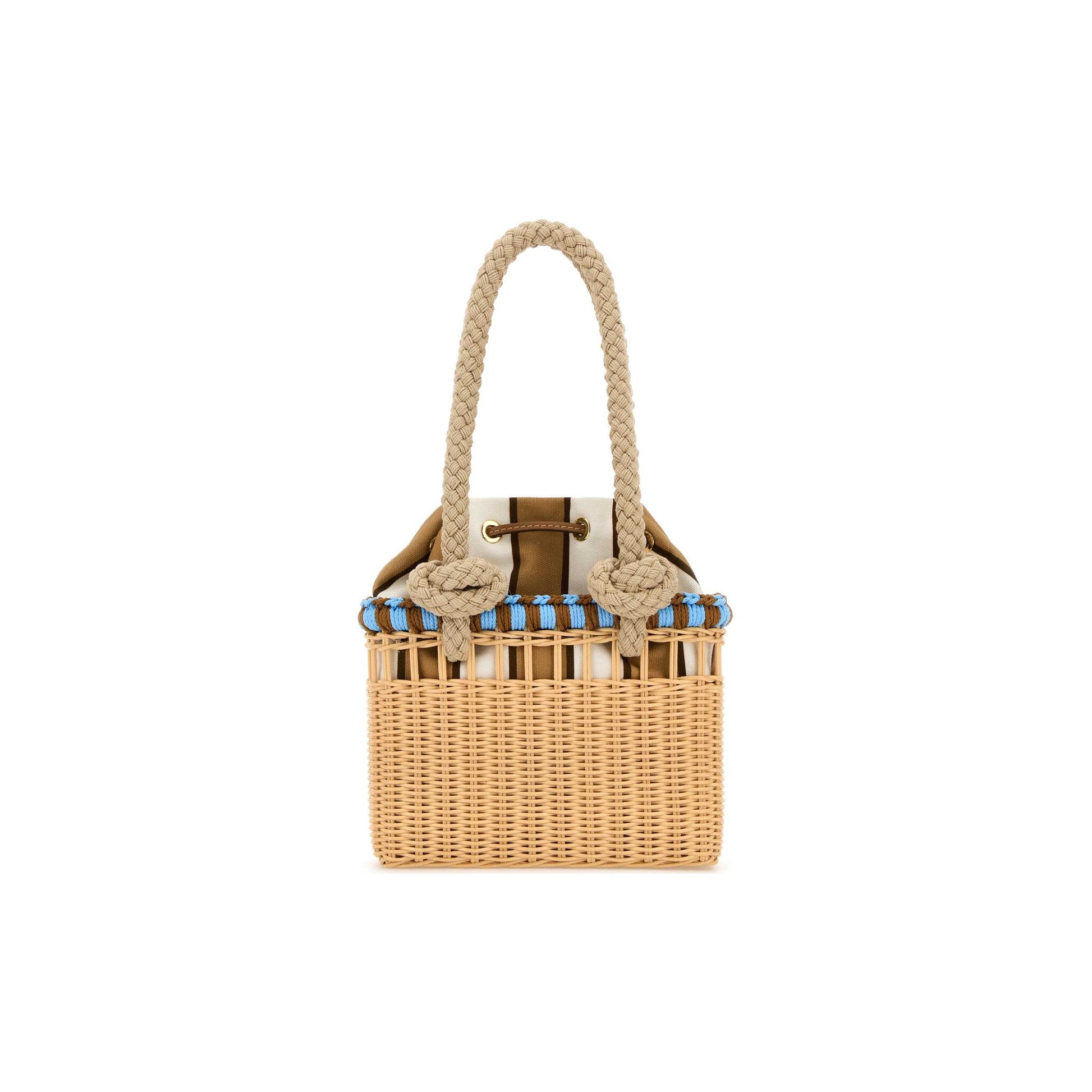 Prada Mala Tote em Vime — Vermelho