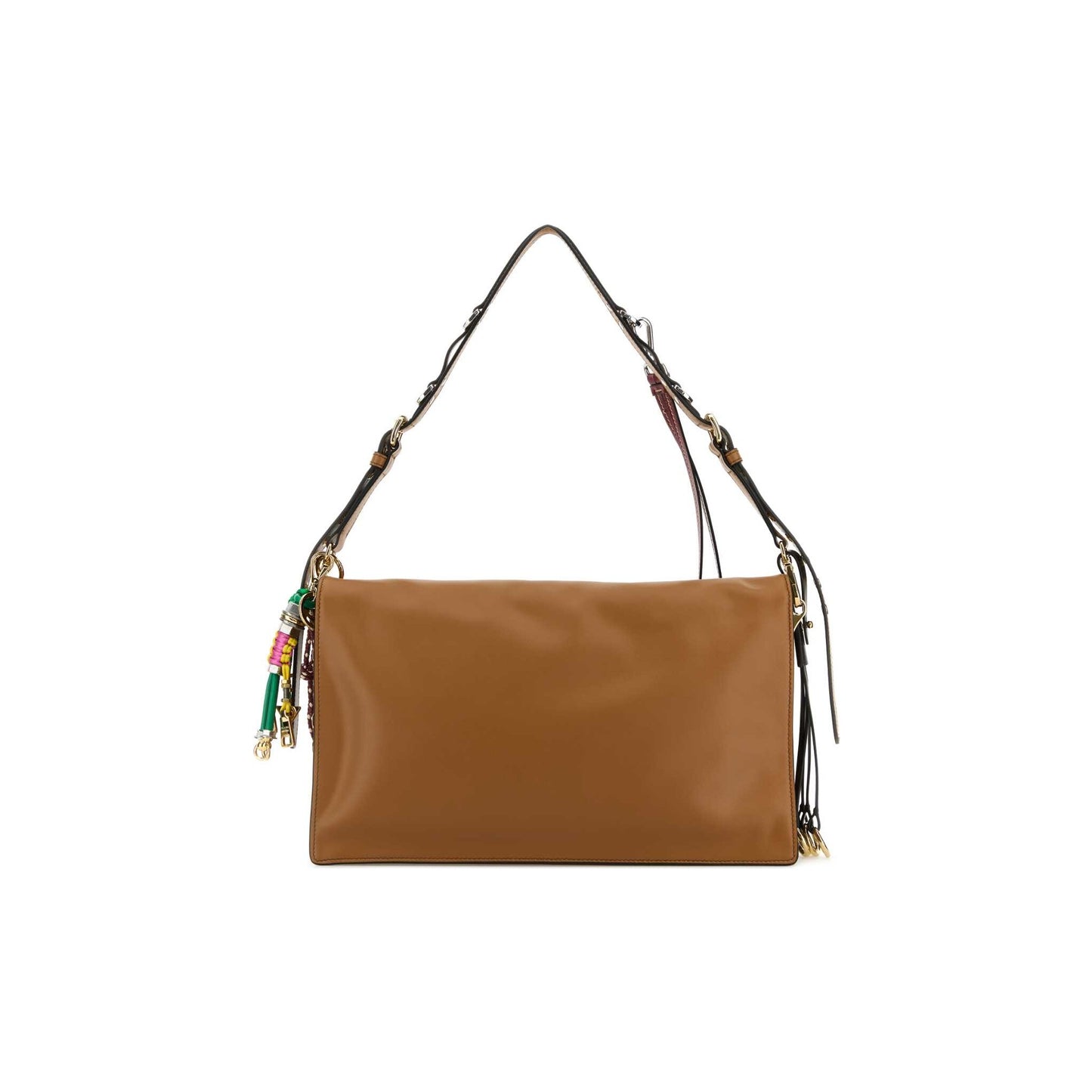 Prada Mala de Ombro Grande Soft Sound em Pele — Rosa