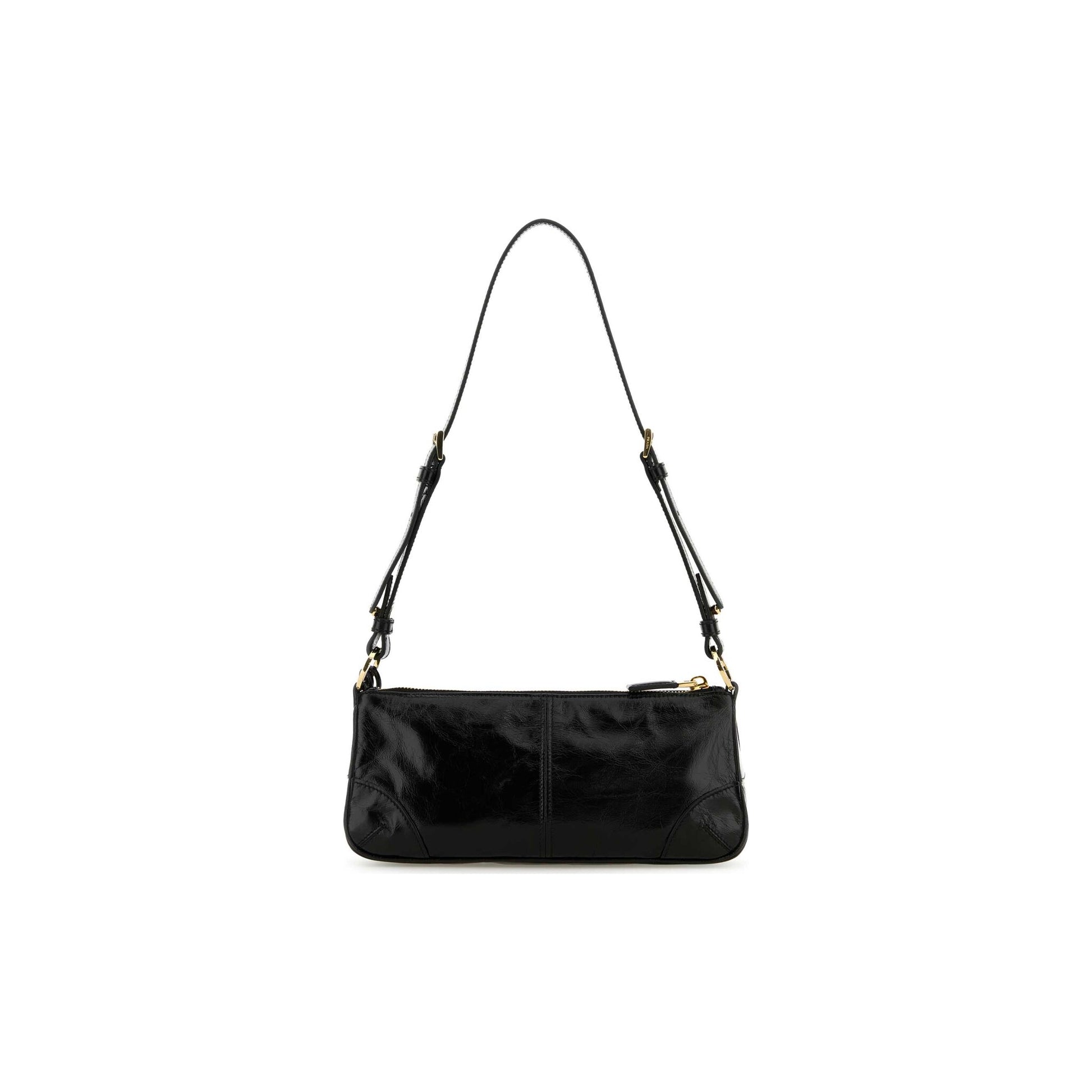 Prada Mala de Ombro em Pele — Preto