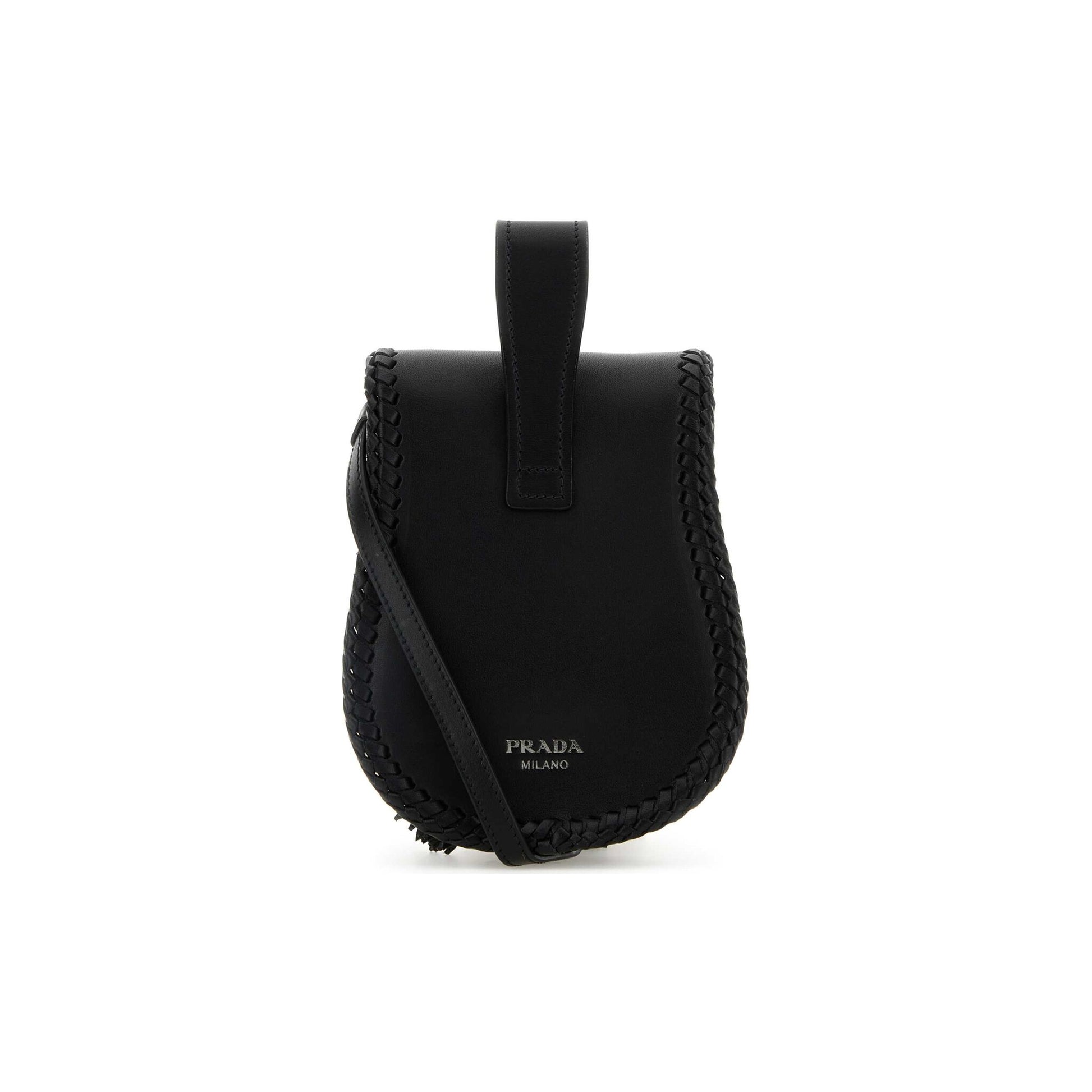 Prada Mala Tiracolo em Pele — Preto