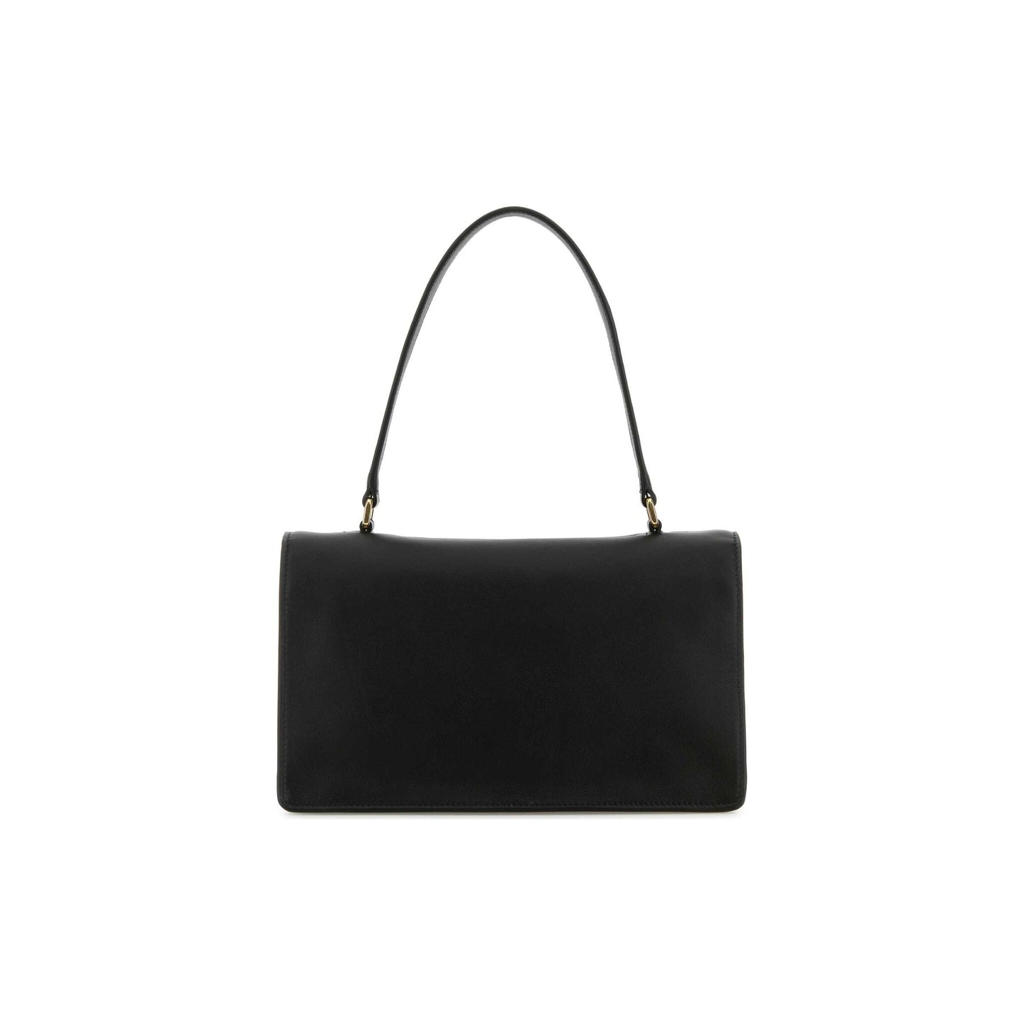 Prada Mala de Ombro Média Soft Sound em Pele — Preto