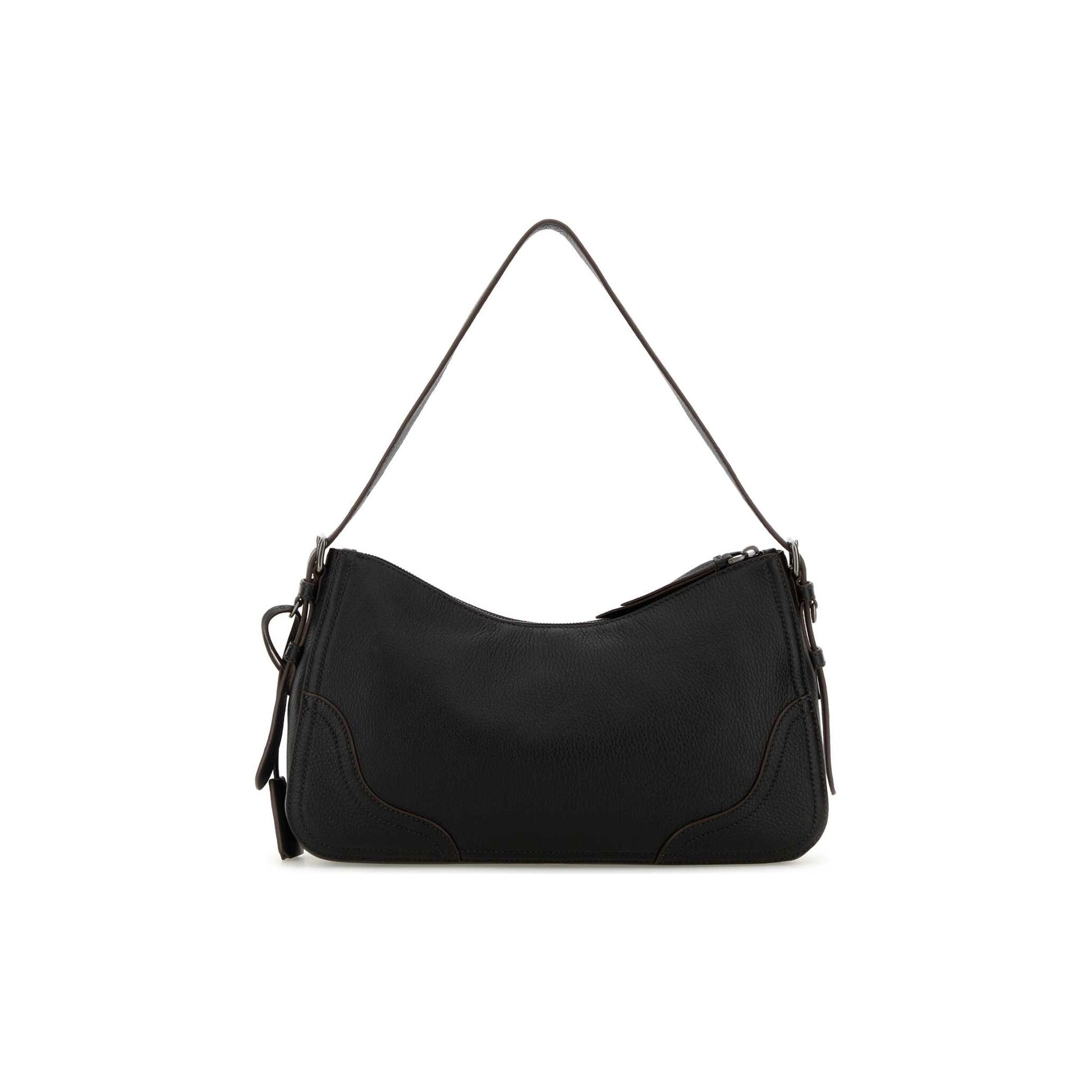 Prada Mala de Ombro Grande Aimée em Lona — Preto