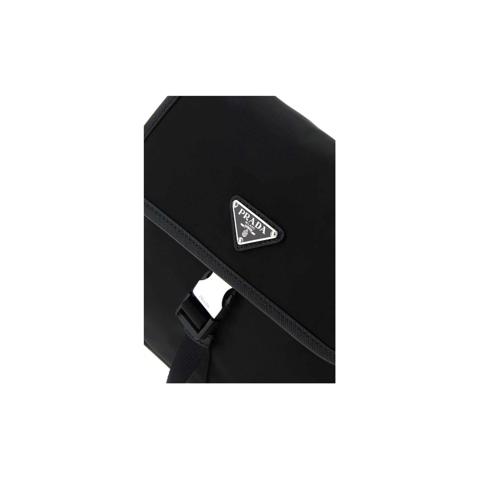 Prada Mala de Ombro em Re-Nylon — Preto
