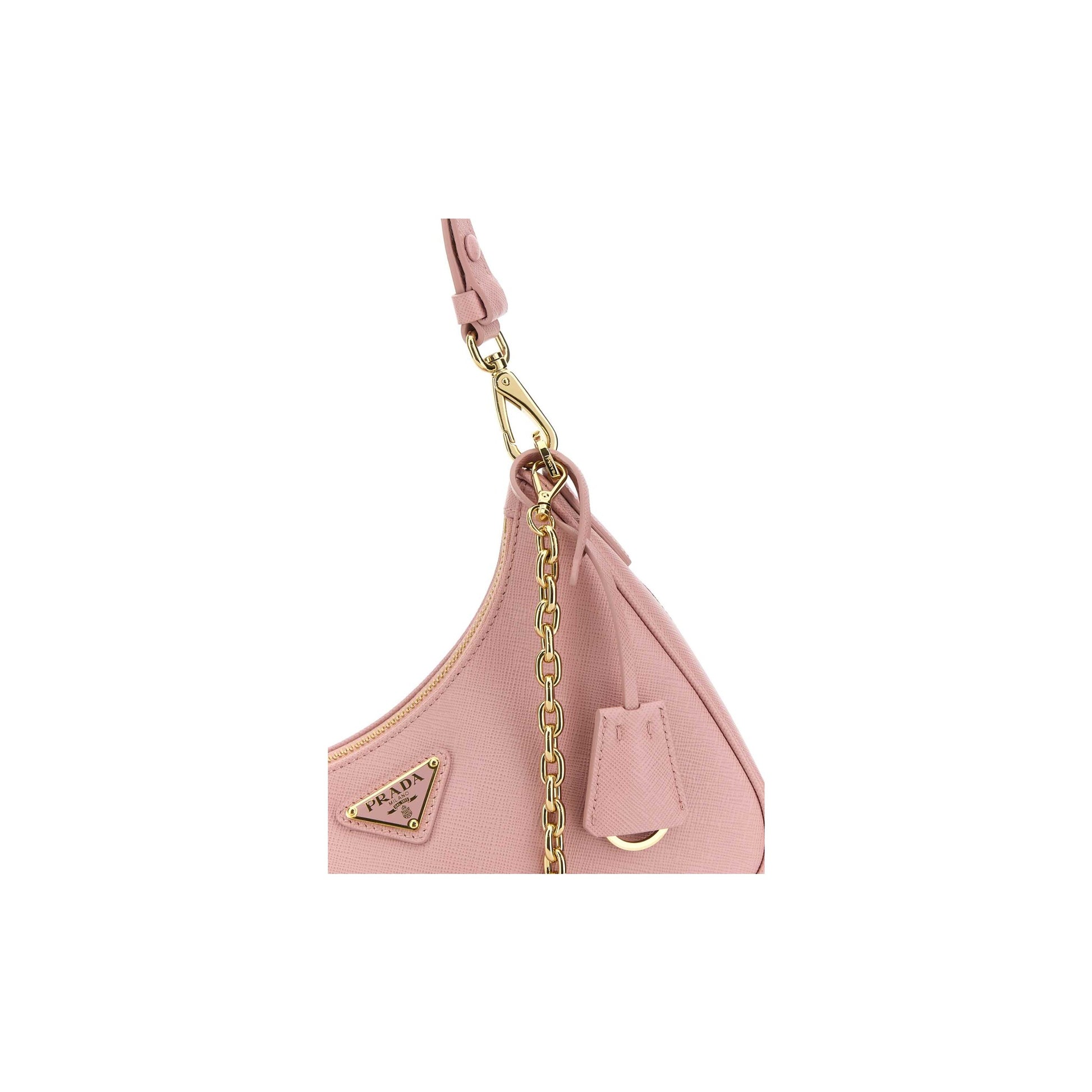 Prada Mala Mini Re-Edition em Pele — Branco
