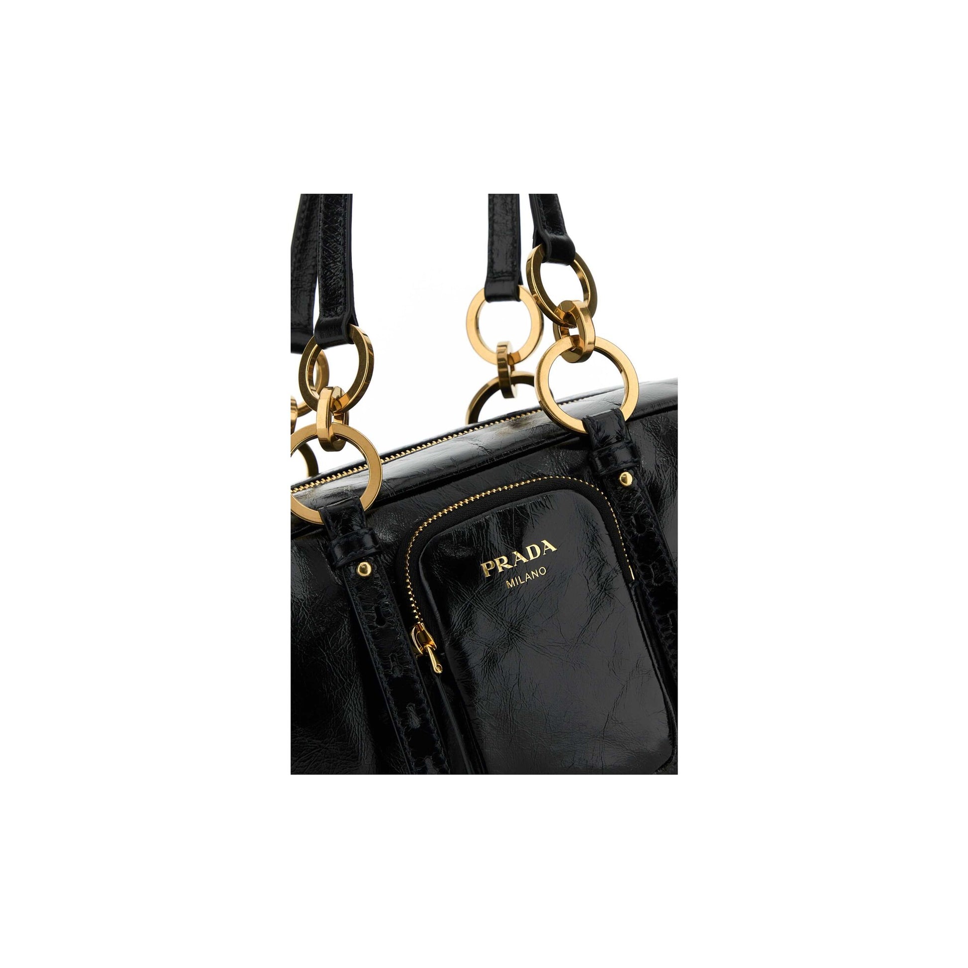 Prada Mala de Mão em Pele — Preto